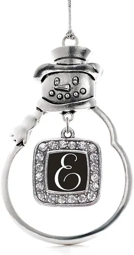 Miniatura 195 de Inspired Silver - Adorno de rodillo de reina - Adorno cuadrado de plata con muñeco de nieve con joyas de circonita cúbica
