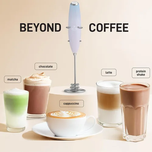 Miniatura 102 de Zulay Milk Boss Espumador de leche potente manual, hace espuma para latte, batidor para mezclar bebidas, café, miniespumador para capuchino, frappé