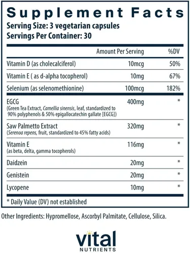 Miniatura 2 de Vital Nutrients - Prostate Health Tx - Soporte de próstata basado en la evidencia - 90 cápsulas vegetarianas por botella
