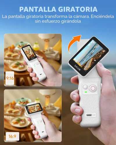 Miniatura 3 de SJCAM C400 4K Travel Vlogging Cámara con tarjeta de 64 GB, cámara corporal de grabación 7H para creadores de YouTube, estabilizador de 6 ejes