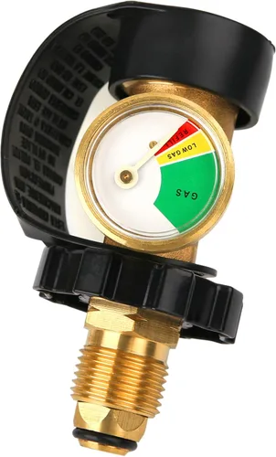 Miniatura 2 de Adaptador de tanque de propano POL de ajuste universal con calibre que convierte POL a QCC1, indicador de tanque de propano, indicador de nivel