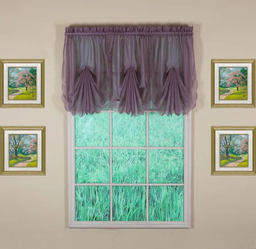 Today's Curtain Emelia Inserto de Abanico de Gasa Original, Amatista, 30" An x 40" L