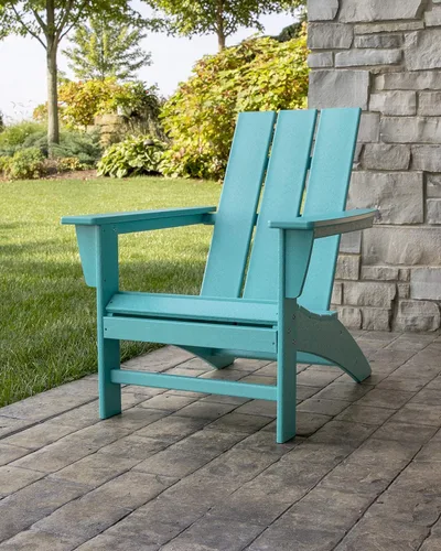 Miniatura 2 de Silla moderna tipo AD420SR de Adirondack de Polywood, Rojo atardecer, construcción duradera de polietileno de alta densidad, fácil montaje, Rojo