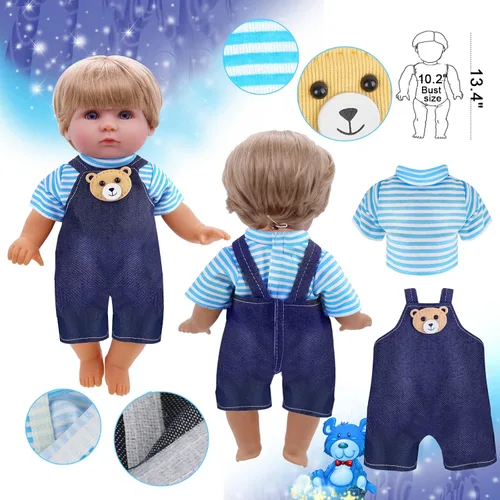 Miniatura 6 de Regalo de ropa y accesorios para muñecas: 8 piezas de ropa de muñeca Alive-Baby para muñecas de 12 pulgadas, 6 juegos completos de ropa de vestidos