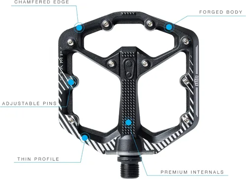 Miniatura 3 de Crankbrothers Stamp Pedales Planos MTB - Pedales de Bicicleta Ligeros, Versátiles y Duraderos de Tamaño Específico 2-Negro y blanco