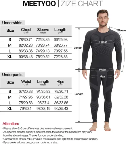 Miniatura 7 de MEETYOO Conjunto de ropa interior térmica para hombre Sport Long Johns Base Layer