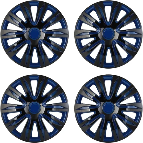 Miniatura 17 de OCPTY 4 unidades de cubiertas de rueda para llantas de coche, 16 pulgadas, tapacubos de rueda de acabado negro brillante y plateado, reemplazos