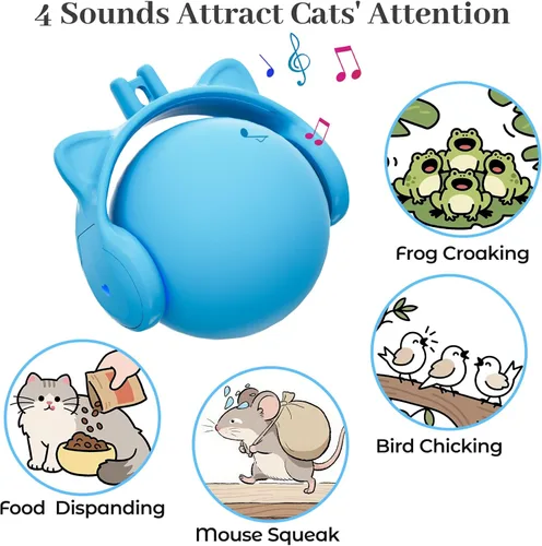 Miniatura 5 de Juguetes ORSDA para gatos de interior, nueva pelota de gato con control táctil y temporización de voz inteligente, juguete de ratón simulado