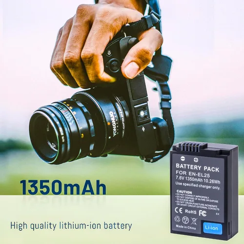 Miniatura 5 de Paquete de 2 baterías EN-EL25 EN-EL25A compatibles con cámaras Nikon Z30 Z50 ZFC 4241 ENEL25 EN-EL25A batería de alta capacidad