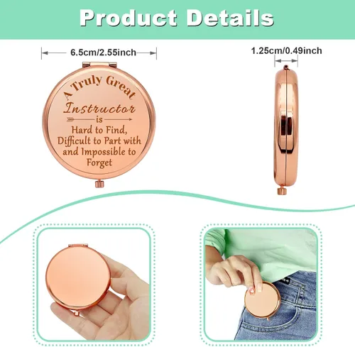 Miniatura 4 de Regalo de agradecimiento para instructores, espejo de maquillaje compacto para instructores, regalos de estudiantes instructores, regalos
