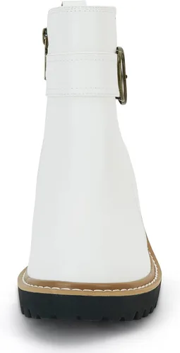 Miniatura 6 de Coutgo Botines de plataforma para mujer con suela de lengüeta tacón grueso cremallera lateral cómodas botas de combate de moda