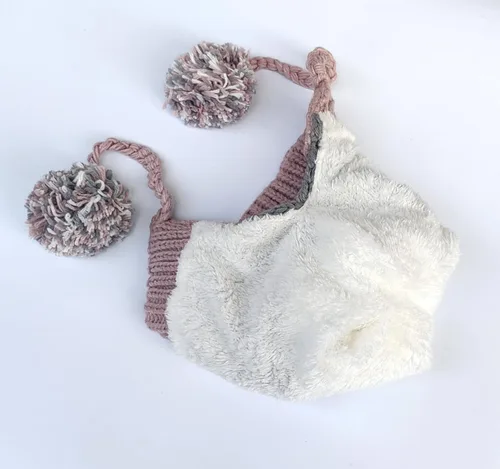 Miniatura 2 de HUAMULAN Gorro de invierno para mujer, con orejeras, con solapas, sherpa, esquí, nieve, forro polar, 3 pompones