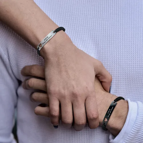 Miniatura 5 de XUANPAI Personalized Handmade Braided Bracelet with Hollow Heart Symbol Adjustable Rope Woven Bangle for Couple