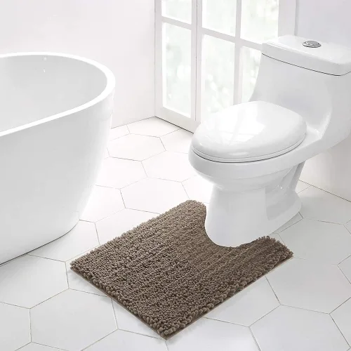 Miniatura 245 de Walensee Alfombra de baño antideslizante (24x17 pulgadas, rosa polvoriento) absorbente de agua, súper suave, lanuda de felpilla, lavable a máquina