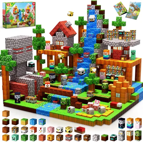Annexfun 300 unidades de bloques magnéticos - Bloques magnéticos de construcción, imanes apilables para niños, juguete sensorial para STEM