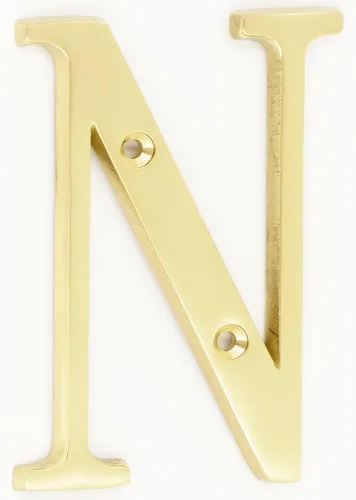 Miniatura 4 de ZW Hardware B100 Letra M de latón macizo de latón brillante de 4 pulgadas