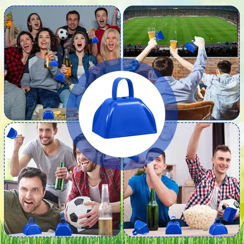 Miniatura 5 de Boao 100 cencerros de metal con asa para eventos deportivos, campanas ruidosas de vacas pequeñas, campanas de llamada para bodas, juegos de fútbol