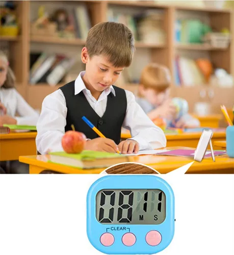 Miniatura 4 de Temporizador digital de cocina, pantalla de visualización grande, alarma fuerte, soporte magnético fuerte, temporizador de juego para maestros
