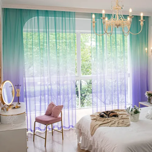 Miniatura 12 de Cortinas semitransparentes para ventanas de 50 pulgadas de largo, 52 pulgadas de ancho, juego de 2 paneles de cortinas traslúcidas, bolsillo