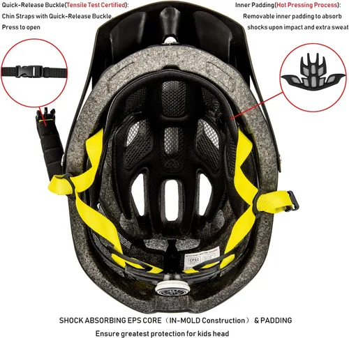 Miniatura 4 de SIFVO - Casco de bicicleta para niños, casco de bicicleta para niños y niñas de 8 años en adelante, con visera fresca, casco de bicicleta