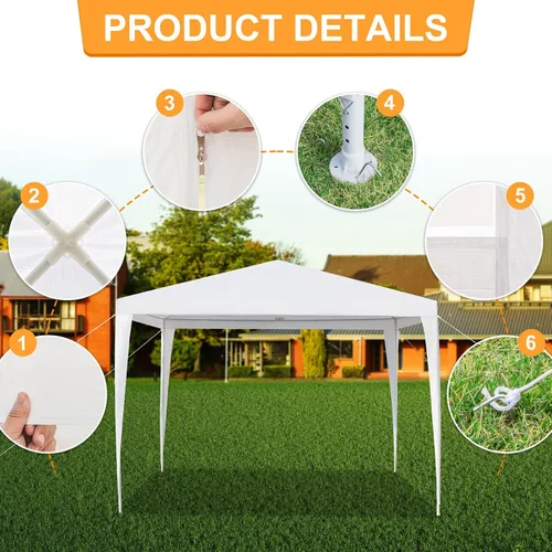 Miniatura 3 de Outvita Gazebo para exteriores, toldo blanco con paredes laterales, tienda de campaña para fiesta de boda con bloqueo UV para fiestas, refugio