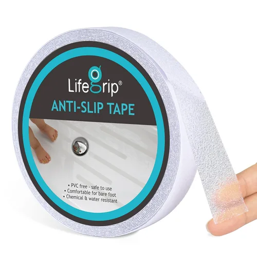 Miniatura 14 de Lifegrip - Cinta de tracción antideslizante, 4 pulgadas x 38 pies, mejor agarre, fricción, adhesivo abrasivo para escaleras, peldaños de pisada