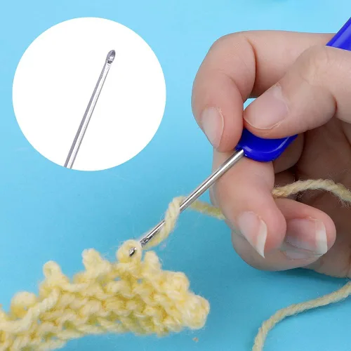 Miniatura 6 de JUPEAN Accesorios completos para tejer, kit de suministros para tejer con marcadores de puntada, agujas de coser de plástico, agujas de cable
