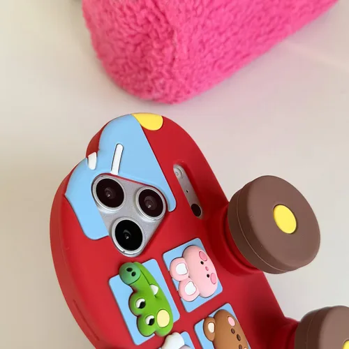 Miniatura 3 de Funda de silicona suave compatible con iPhone 13 Pro Max, linda funda de dibujos animados 3D de animales de animales divertidos Kawaii para mujeres
