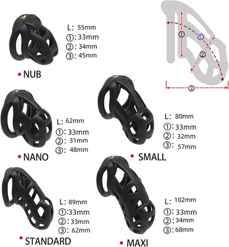 Miniatura 3 de Jaula de castidad 3.0 de resina, dispositivo de castidad masculino con 4 anillos para el pene, jaula de castidad masculina, jaula de castidad