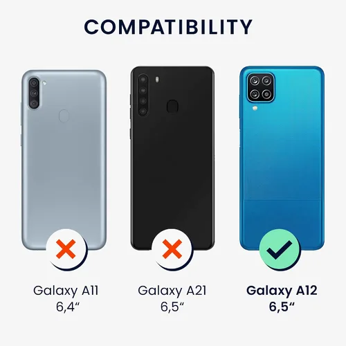 Miniatura 6 de kwmobile Funda compatible con Samsung Galaxy A12 - Funda protectora de silicona TPU suave y delgada - Azul Báltico