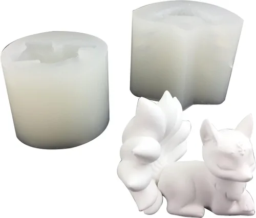 Miniatura 4 de Molde de resina epoxi con forma de zorros de nueve colas, antiadherente, vela perfumada, molde de silicona, manualidades de yeso, herramienta