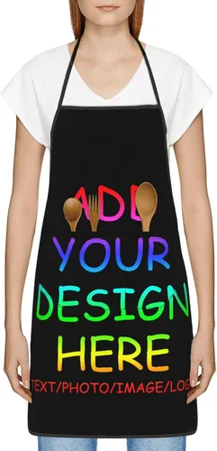 Miniatura 3 de Personalized Aprons For Women Men Custom Apron With Pockets Picture Text Logo