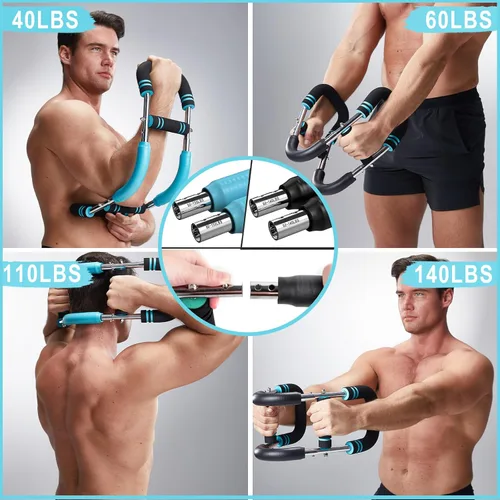 Miniatura 4 de HOTWAVE Twister Arm Trainer, Adjustable Chest & Arm Exerciser for Men Women, Portable Home Fitness Equipment Kit for Upper Body Muscle Strength Azul