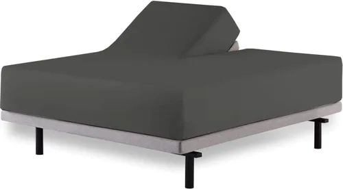 Miniatura 9 de Sábana bajera ajustable 100% algodón tamaño individual, larga - Sábana de algodón natural peinado de fibras largas, tejido satinado suave y sedoso