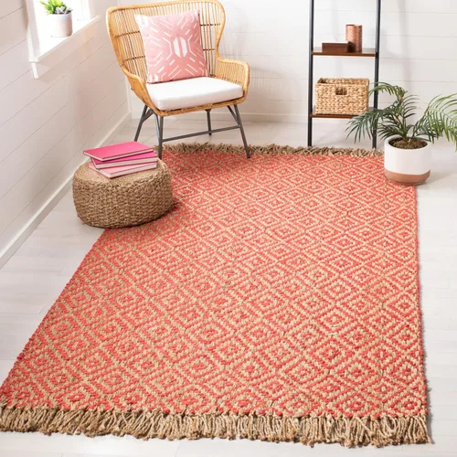 Miniatura 23 de SAFAVIEH Natural Fiber Collection - Alfombra decorativa, 2.3 x 4 pies, azul tropical y natural, yute bohemio con borlas de diamante, hecho a mano