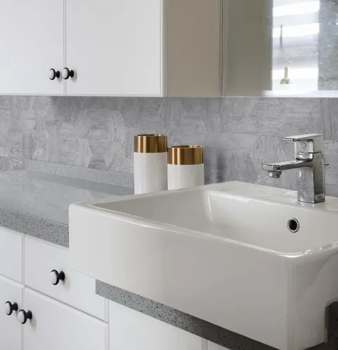 Miniatura 5 de Avant Decor 30 azulejos Textura de piedra hexagonal compuesta de piedra Pelar y pegar cocina en muro para pegar en la pared, fácil instalación