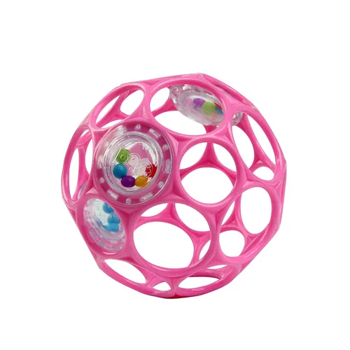 Miniatura 19 de Bright Starts Oball Sonajero de fácil agarre sin BPA para bebé en azul, edad recién nacido y más, 10 cm