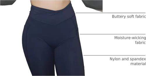 Miniatura 128 de Aoxjox Trinity - Pantalones de yoga de cintura alta con bolsillos para mujer, control de abdomen, cintura cruzada, leggings de entrenamiento suaves
