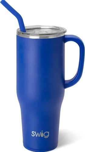 Miniatura 40 de Swig Life Mega Taza de 30 oz, Vaso de 30 oz con Asa y Pajita, Compatible con Portavasos, Apto para Lavavajillas, Vaso Aislado Extra Grande, Botella