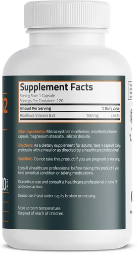 Miniatura 2 de Bronson Vitamina B2 100 mg sin OMG, 120 cápsulas vegetarianas