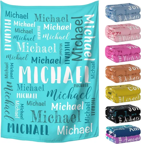 Miniatura 14 de Manta personalizada con nombre, mantas y mantas personalizadas para niños, bebés y adultos, manta con nombre personalizada para mujeres, hombres