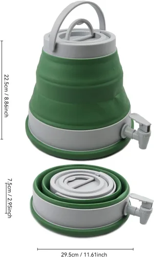 Miniatura 4 de SAMMART 6L (1.6 galones) transportador de agua portátil, contenedor de agua plegable, cubo de emergencia, almacenamiento de agua al aire libre
