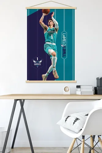 Miniatura 5 de Trends International NBA Charlotte Hornets - Póster de pared LaMelo Ball 23, 22.37 x 34.00 pulgadas, paquete de impresión premium y colgador