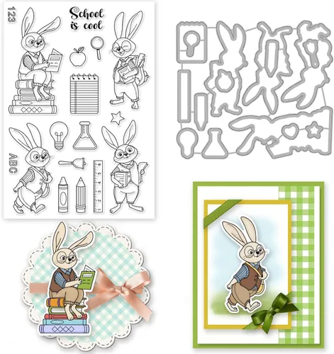 Miniatura 10 de ORIGACH Sellos y troqueles de manzanilla para hacer tarjetas, juego de troqueles y sellos de flores para álbum de recortes de bricolaje decorativo
