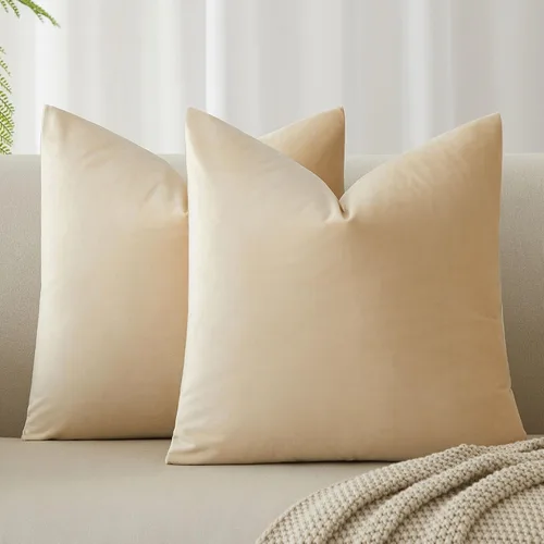 Miniatura 91 de Juspurbet - Juego de 2 fundas decorativas de terciopelo para cojines, fundas suaves para sofá, cama o sillón con cremallera oculta, para sala