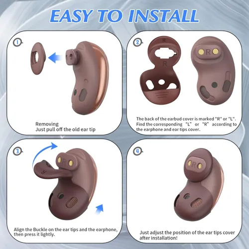 Miniatura 6 de [8 pares] Puntas de oreja para Galaxy Buds Live, accesorios de silicona antideslizantes para auriculares compatibles con Samsung Galaxy Buds Live