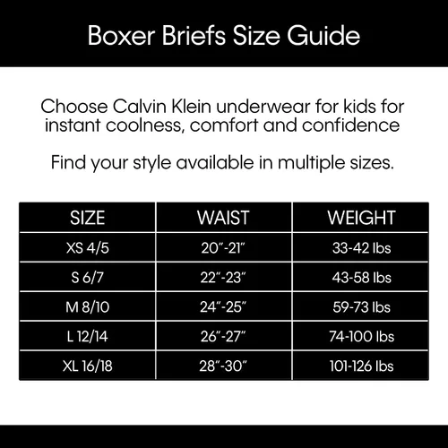 Miniatura 7 de Calvin Klein Calzoncillos tipo bóxer para niños, paquete de 4 pares