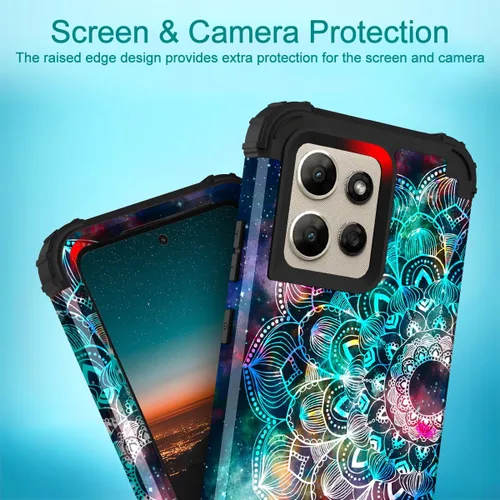 Miniatura 4 de Hocase for Moto G Power 2026 Case, Shockproof Heavy Duty Protection Soft Silicone Rubber Bumper+Hard Plastic Hybrid Protective Phone Case - Mandala