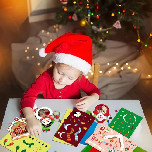 Miniatura 6 de NOVWANG Adornos de Fotos de Navidad, 30 Piezas de Marcos de Fotos Colgantes de Navidad con 30 Hojas de Pegatinas, Adornos de Fotos, Decoraciones