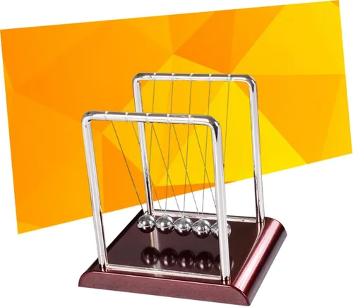 Miniatura 4 de TOYANDONA Bola grande de péndulo Newton con base cuadrada de metal con movimiento perpetuo para decoración de oficina en casa y regalo educativo